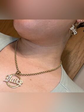 Vintage Gold Juicy Couture Necklace Earring Set